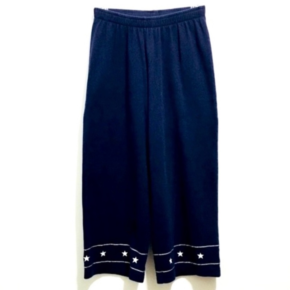 Cathy Daniels Women’s Coastal Nautical Soft Cotton Navy Blue Capri Pants